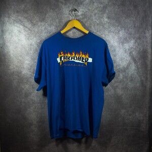 Thrasher Magazine Flame Logo Blue T-Shirt XL